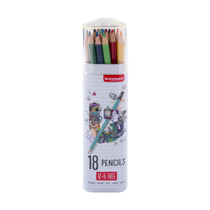 Kleurpotlood Bruynzeel set à 18 stuks assorti