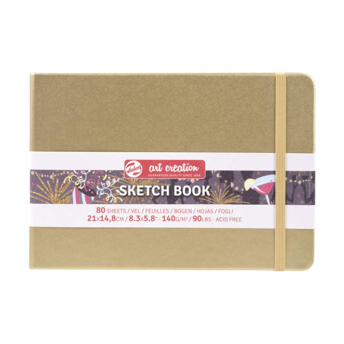 Schetsboek Talens Art Creation 80 witte vellen 140gr 210x150mm witgoud