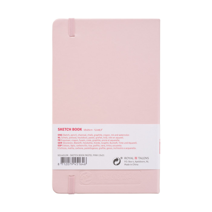 Schetsboek Talens Art Creation 80 witte vellen 140gr 130x210mm roze