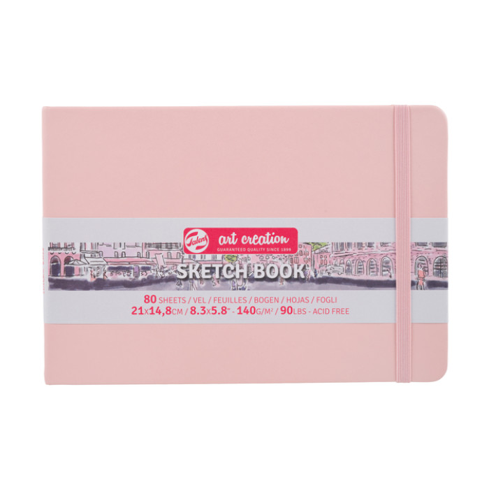 Schetsboek Talens Art Creation 80 witte vellen 140gr 210x150mm roze