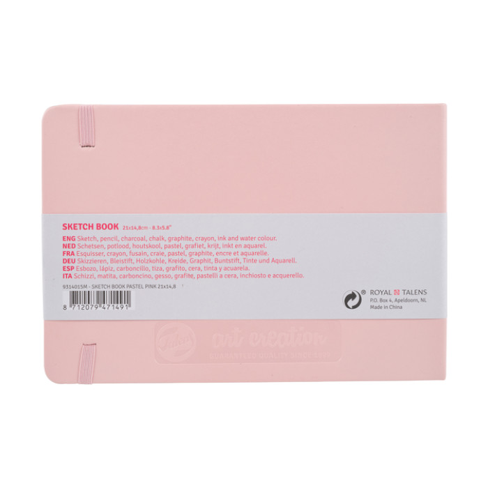 Schetsboek Talens Art Creation 80 witte vellen 140gr 210x150mm roze