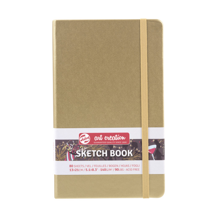 Schetsboek Talens Art Creation 80 witte vellen 140gr 130x210mm witgoud