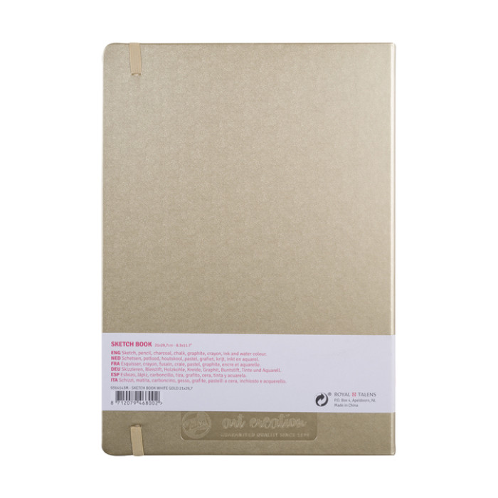 Schetsboek Talens Art Creation 80 witte vellen 140gr 210x300mm witgoud
