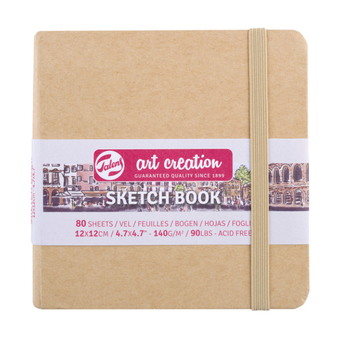 Schetsboek Talens Art Creation 80 witte vellen 140gr 120x120mm kraft