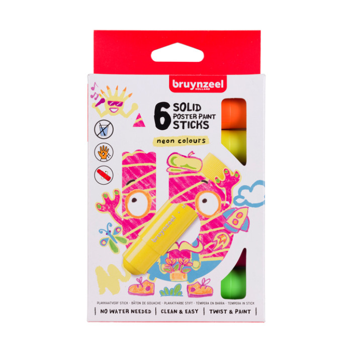 Plakkaatverf sticks Bruynzeel Neon 6 kleuren