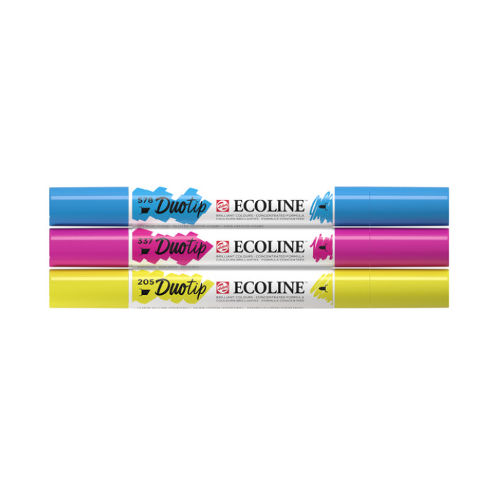 Duotip Talens Ecoline set à 3 stuks primair