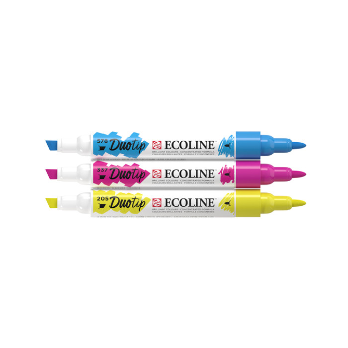 Duotip Talens Ecoline set à 3 stuks primair
