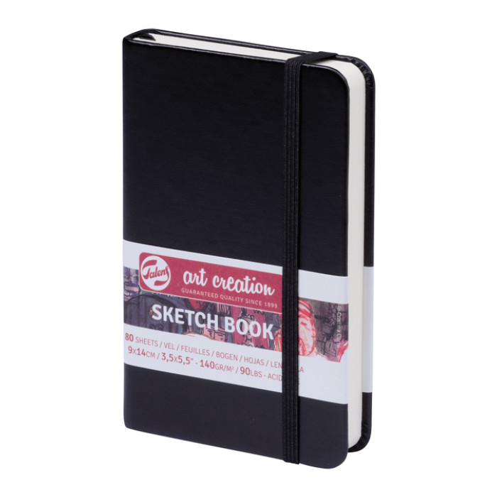 Schetsboek Talens Art Creation 80 witte vellen 140gr 90x140mm zwart