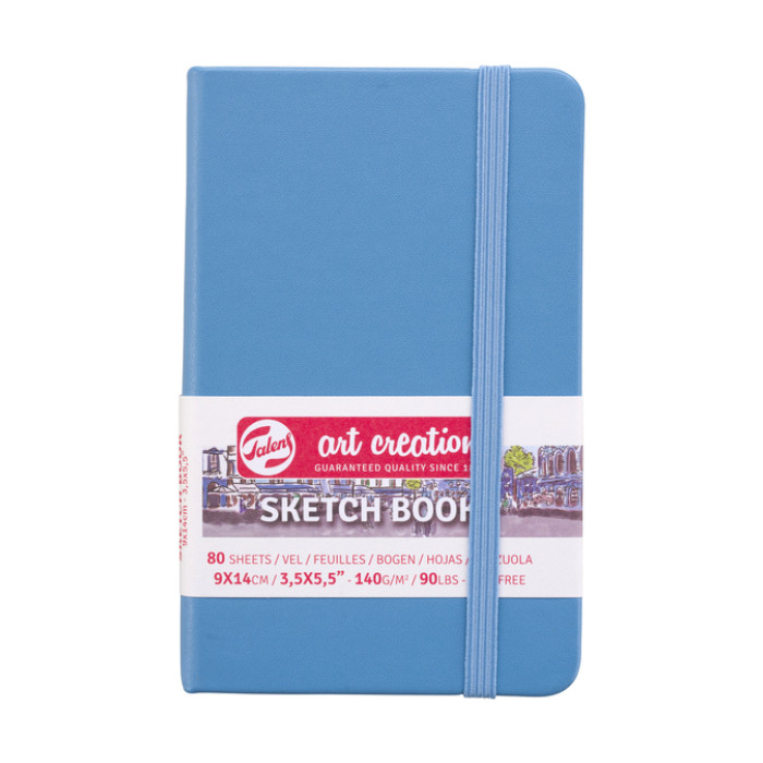 Schetsboek Talens Art Creation 80 witte vellen 140gr 90x140mm lichtblauw