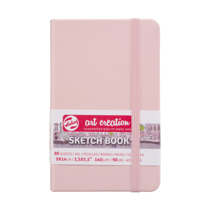 Schetsboek Talens Art Creation 80 witte vellen 140gr 90x140mm roze
