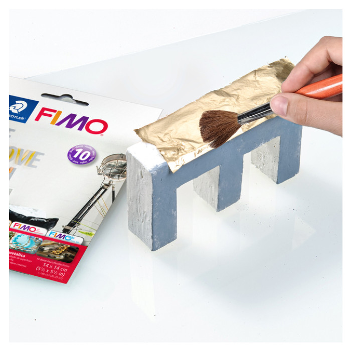 Bladmetaal Fimo 14x14cm 10vel goud