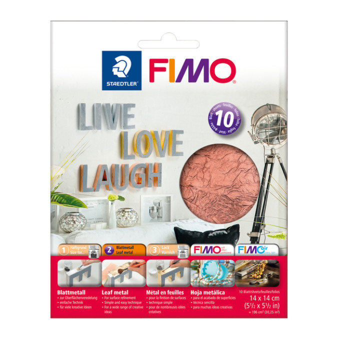 Bladmetaal Fimo 14x14cm 10vel koper