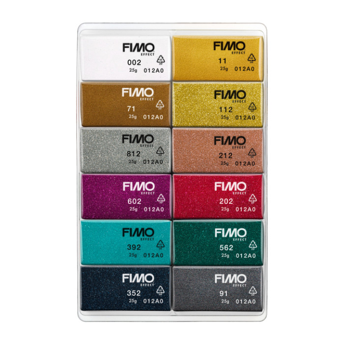 Klei Fimo effect colour pak à 12 sparkelende kleuren
