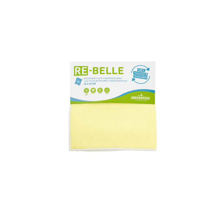 Microvezeldoek Greenspeed Re-belle 40x40cm geel 5 stuks