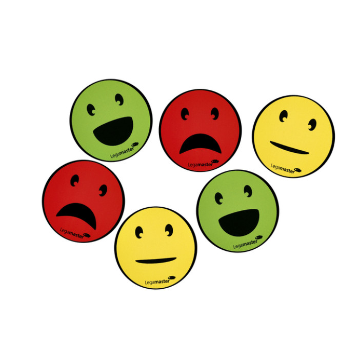 Magneet Legamaster emoticon 50mm assorti 6 stuks