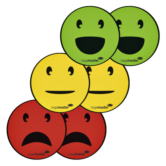 Magneet Legamaster emoticon 50mm assorti 6 stuks