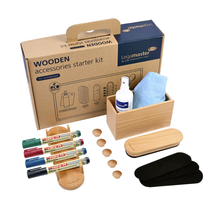Whiteboard accessoire starter kit Legamaster WOODEN 17 stuks