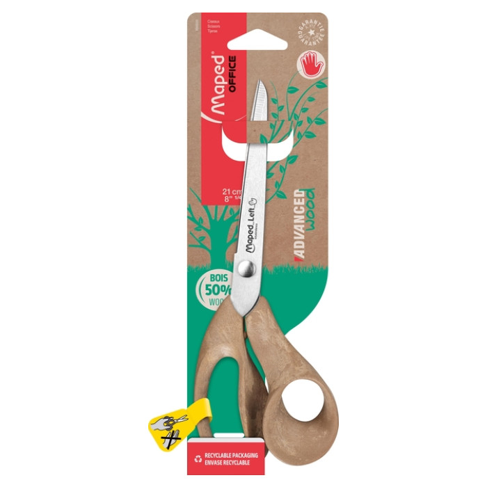 Schaar Maped Office Advanced Wood 21cm links bruin
