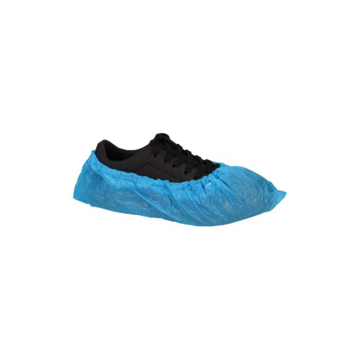 Schoenovertrek CMT 40mu geruwd maat 36-46 CPE blauw 100 stuks