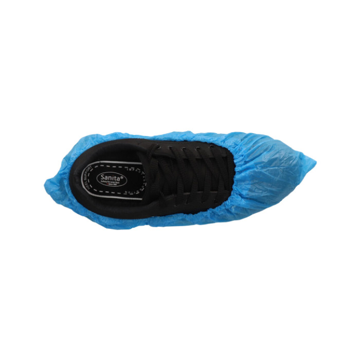 Schoenovertrek CMT 40mu geruwd maat 36-46 CPE blauw 100 stuks