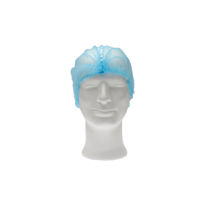 Haarnet CMT clip non-woven L 53cm met detectie strip PP blauw 100 stuks