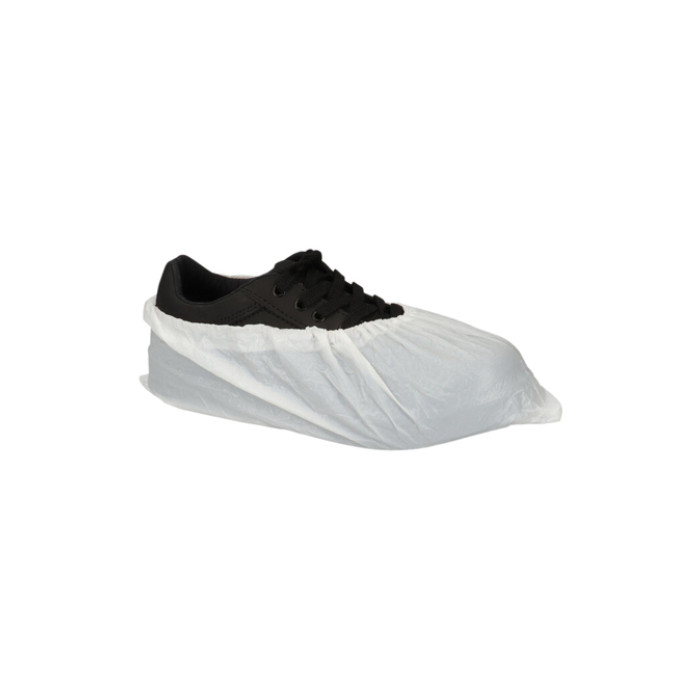 Schoenovertrek CMT 40mu geruwd maat 36-42 CPE wit 100 stuks