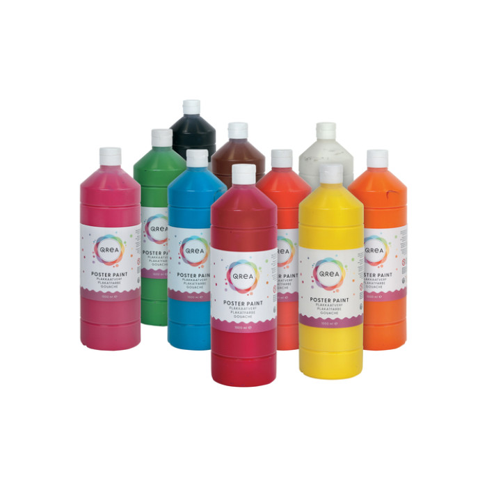 Plakkaatverf Qrea geel 1000ml