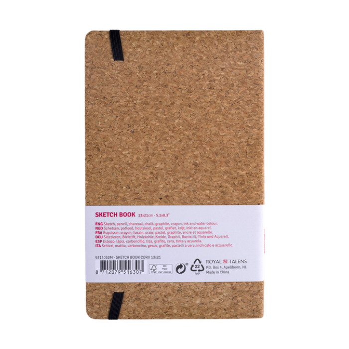 Schetsboek Talens Art Creation 80 witte vellen 140gr 130x210mm kurk