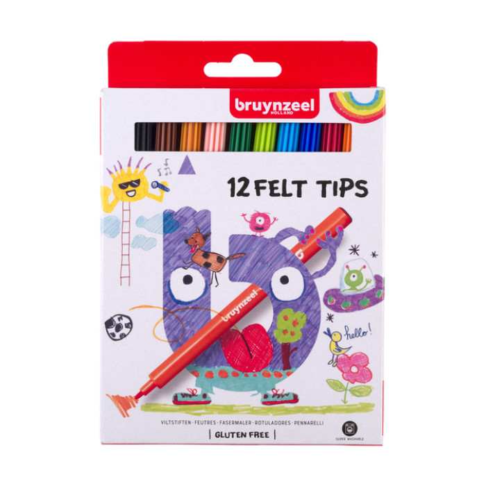 Viltstift Bruynzeel Kids set à 12 kleuren