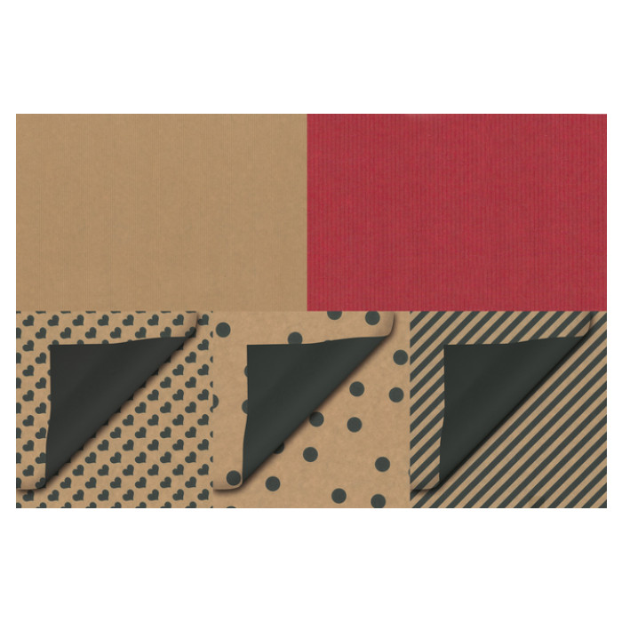 Cadeauzak Special Wrap 12x19cm kraft zwart en wit assorti à 1000 stuks