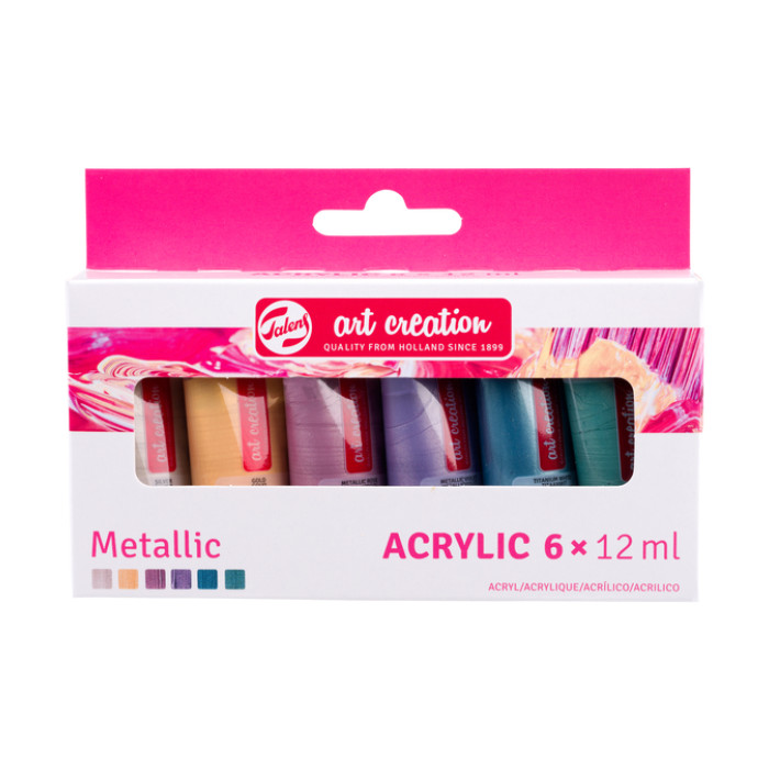 Acrylverf Talens Art Creation Metallic 12ml set à 6 kleuren