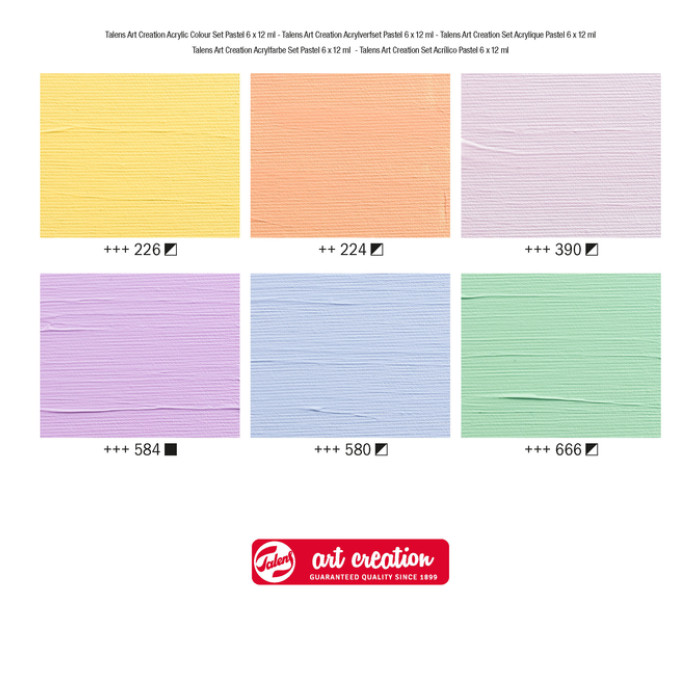 Acrylverf Talens Art Creation Pastel 12ml set à 6 kleuren