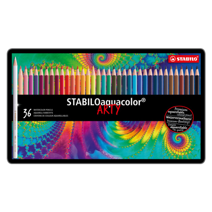 Kleurpotloden STABILO 1636 aquacolor assorti blik à 36 stuks