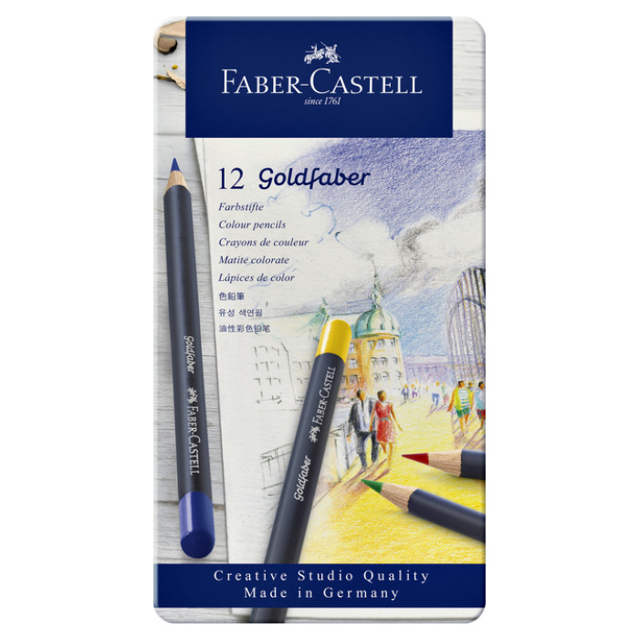 Kleurpotloden Faber-Castell Goldfaber assorti blik à 12 stuks