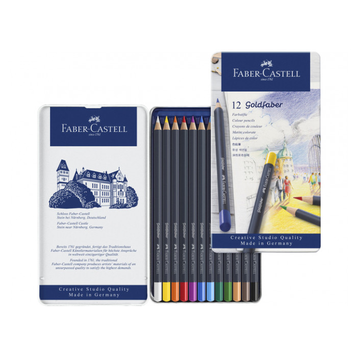 Kleurpotloden Faber-Castell Goldfaber assorti blik à 12 stuks