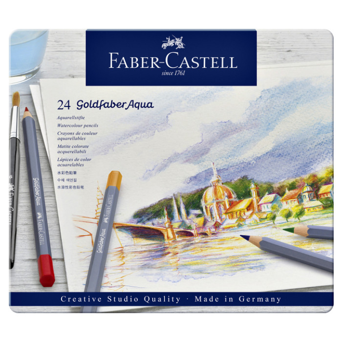 Kleurpotloden Faber-Castell Goldfaber aquarel assorti blik à 24 stuks