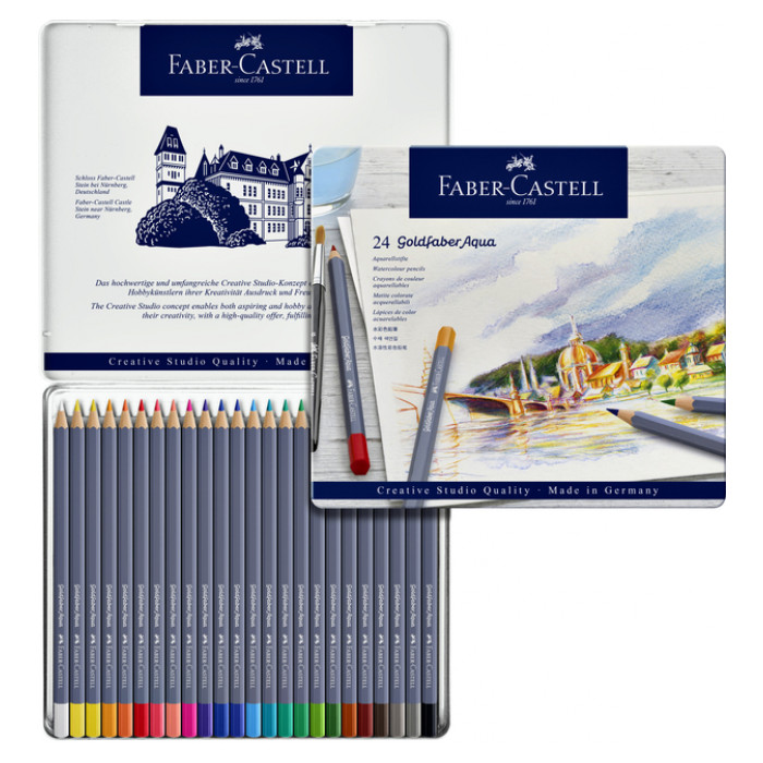 Kleurpotloden Faber-Castell Goldfaber aquarel assorti blik à 24 stuks