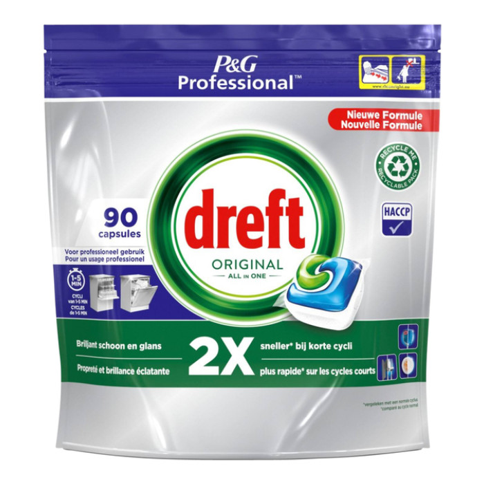 Vaatwastabletten Dreft All-in-1 Professional Regular 90 stuks