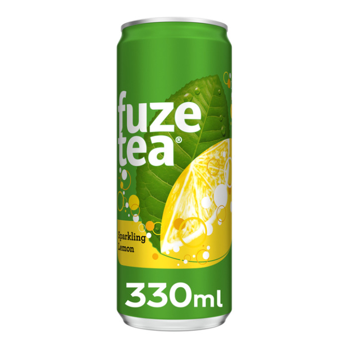 Frisdrank Fuze Tea Black Tea sparkling lemon blik 330ml