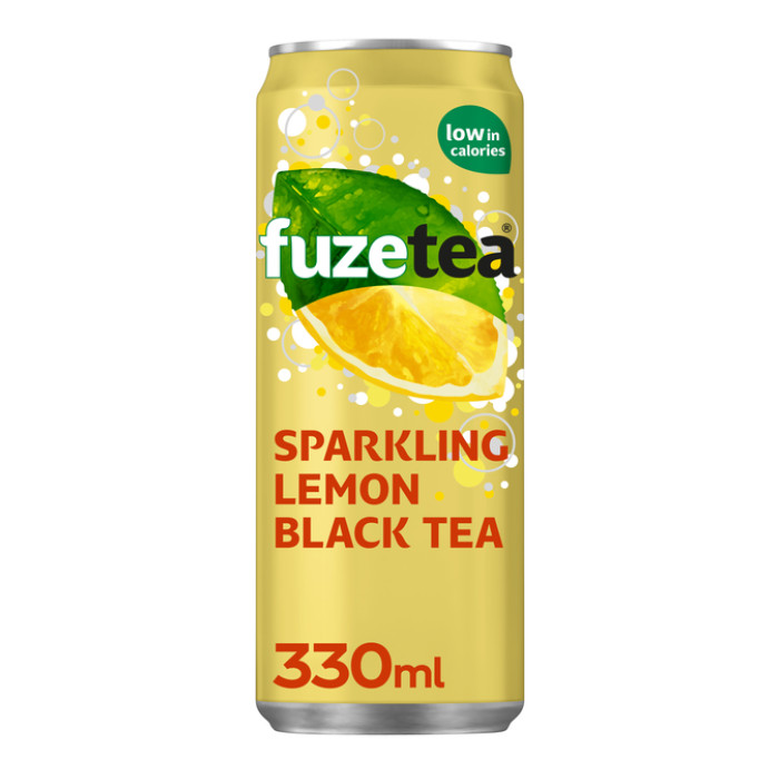 Frisdrank Fuze Tea Black Tea sparkling lemon blik 330ml