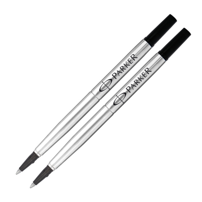 Rollerpenvulling Parker Quink medium zwart blister à 2 stuks