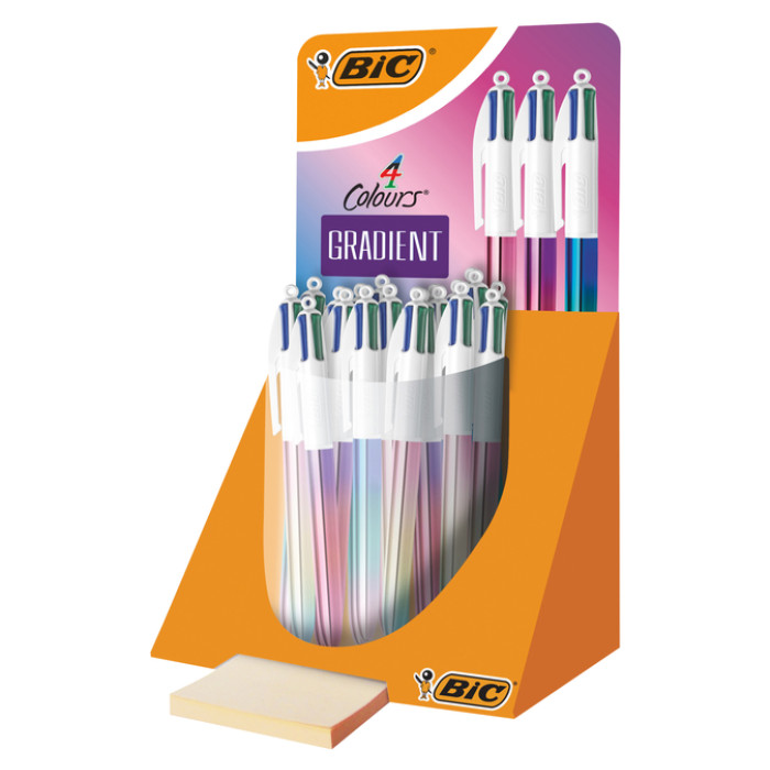 Balpen Bic 4kleuren gradient medium assorti