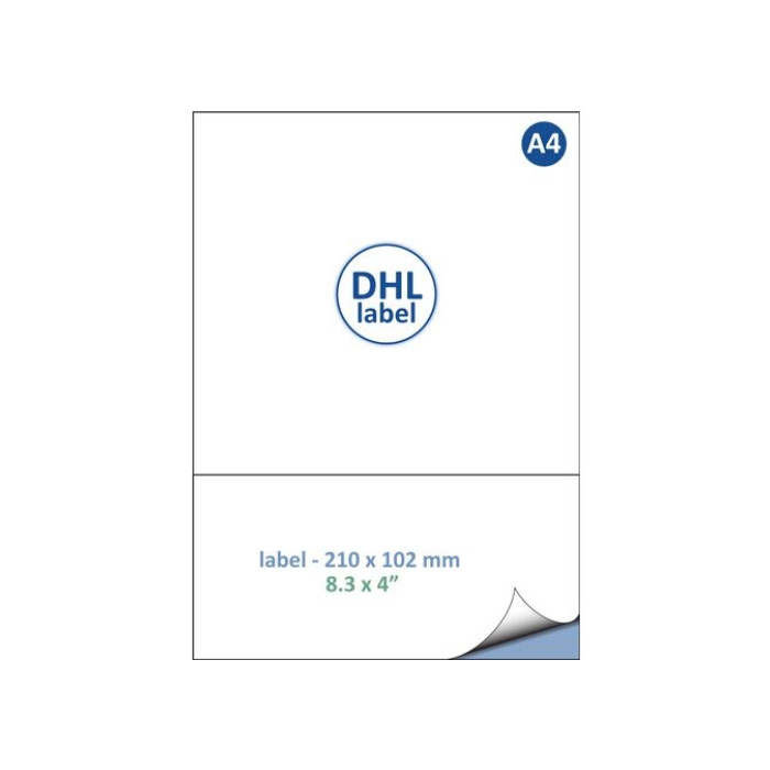 Retourlabel DHL IEZZY A4 1.000 vel 210x102mm 1000 labels