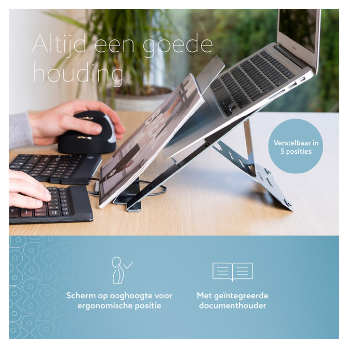 Laptopstandaard R-Go Riser Documenthouder