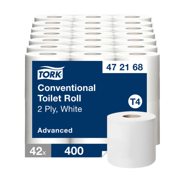 Toiletpapier Tork T4 Advanced 2-laags 400 vel wit 472168