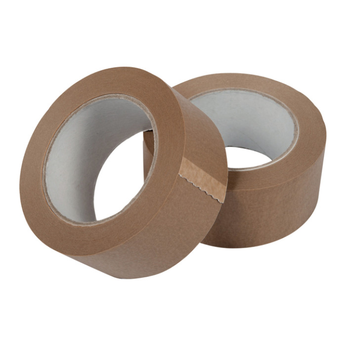 Verpakkingstape IEZZY papier 50mmx50 meter 80p gerecycled papier bruin