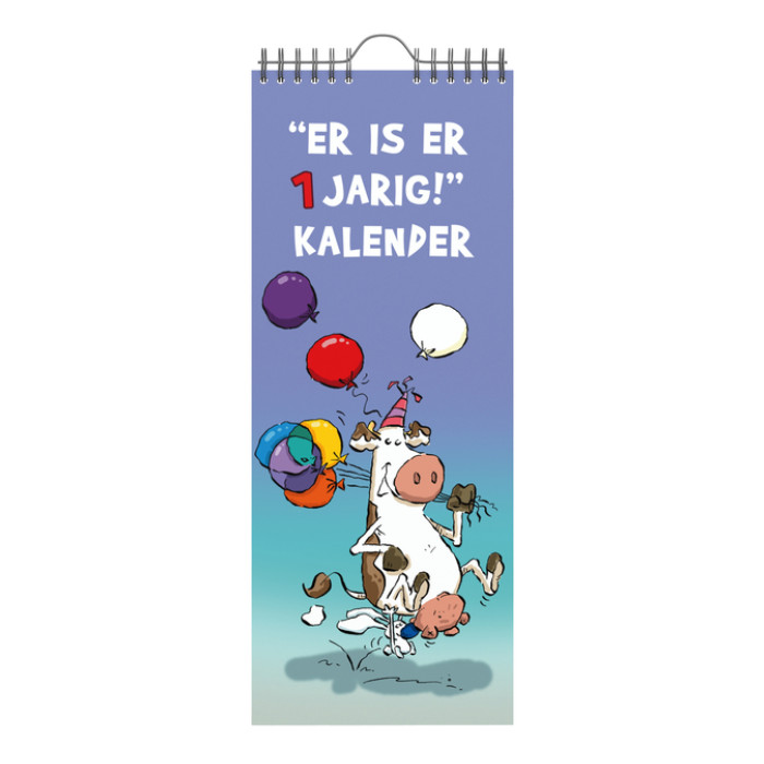 Verjaardagskalender Lannoo Ritstier 130x325 blauw