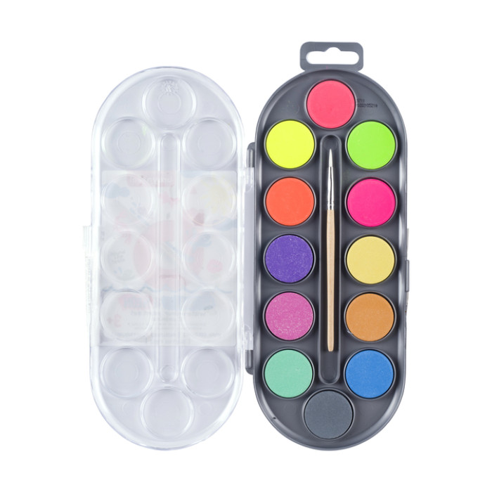 Waterverf Bruynzeel Kids set à 12 metallic- en neonkleuren