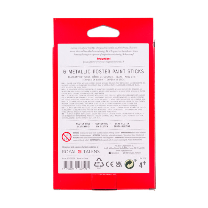 Plakkaatverf sticks Bruynzeel set á 6 metallickleuren