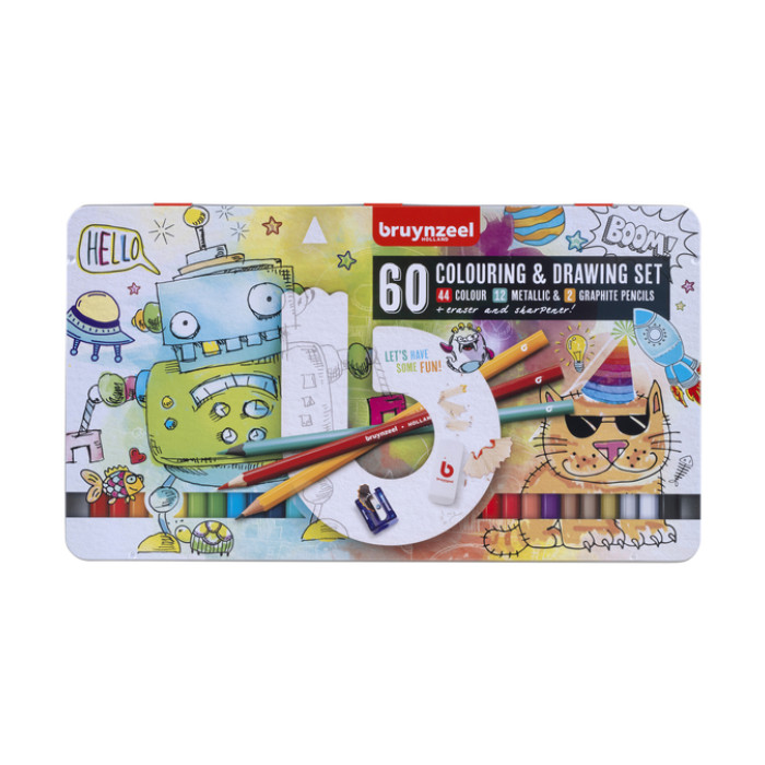 Tekenset Bruynzeel jonge kunstenaars set à 60 stuks assorti